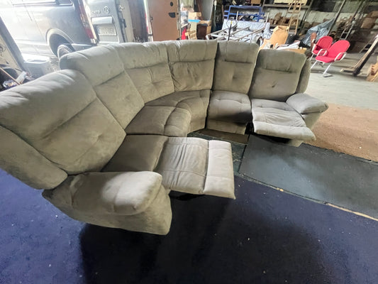 Large Grey corner manual recliner