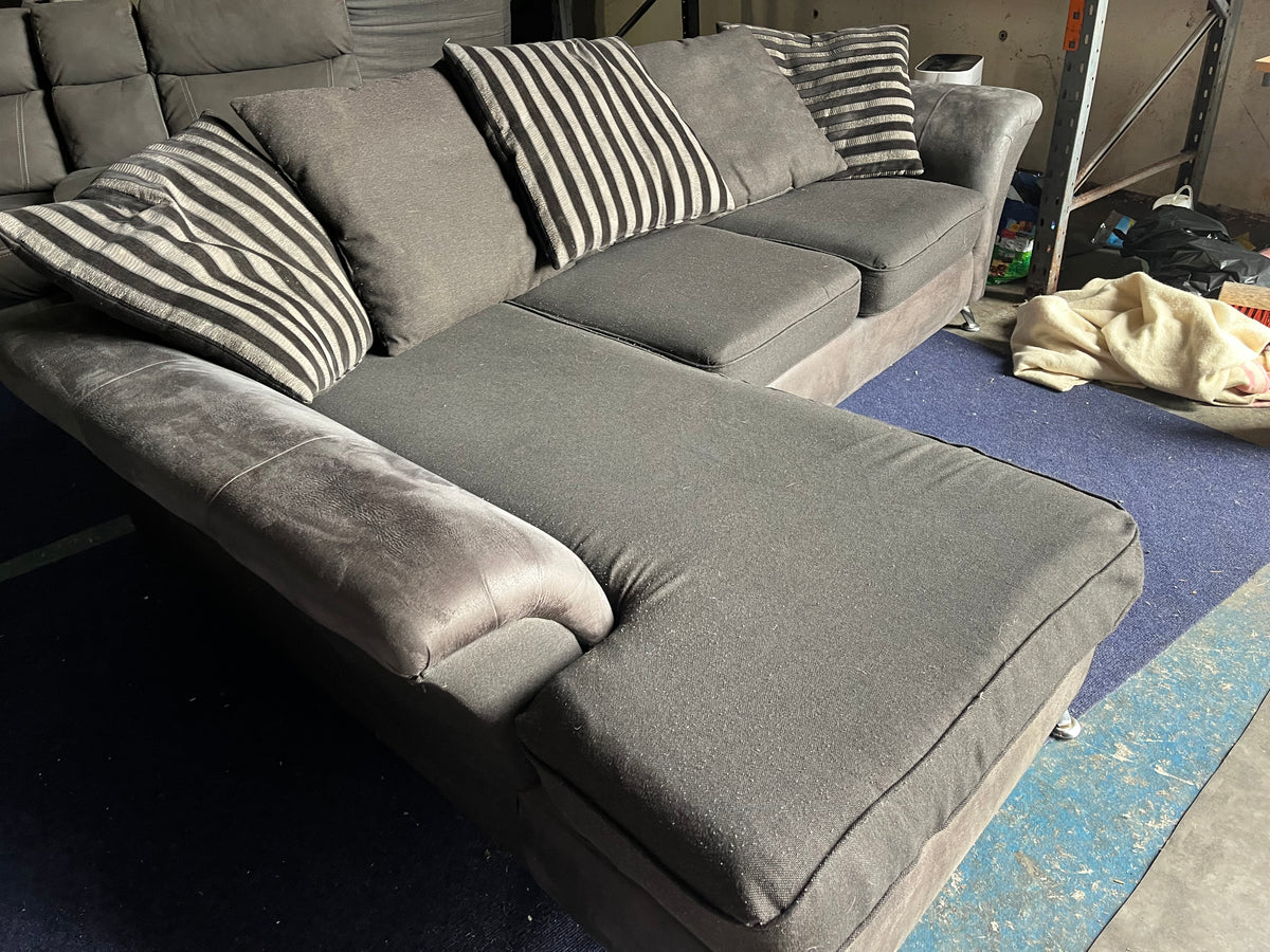 Grey corner sofa set L shaped