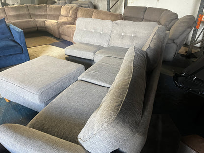 Grey corner sofa with matching footstool