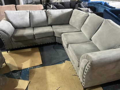 Grey corner sofa with matching armchair