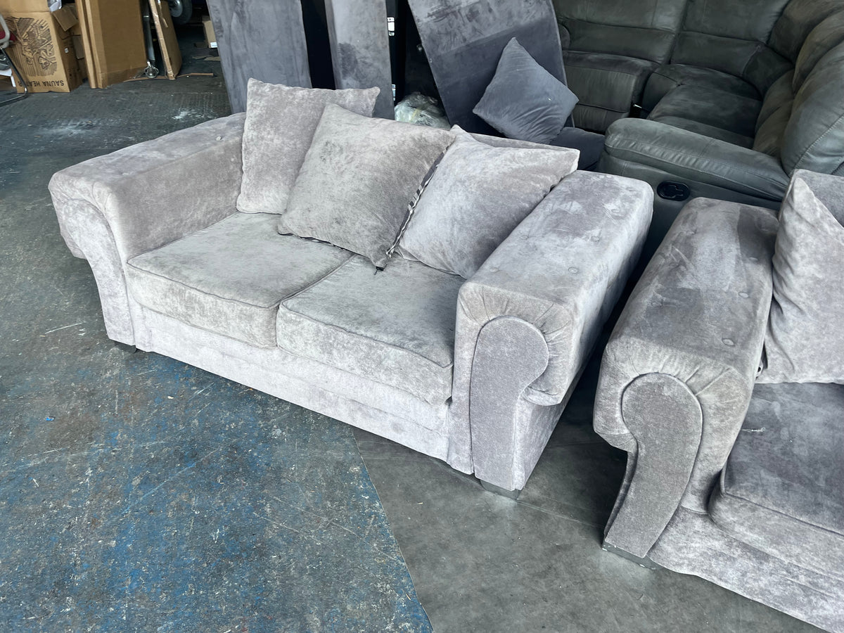 Grey Fabric 3+2 Sofa Suite