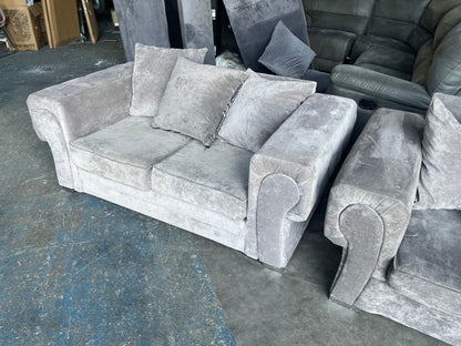 Grey Fabric 3+2 Sofa Suite