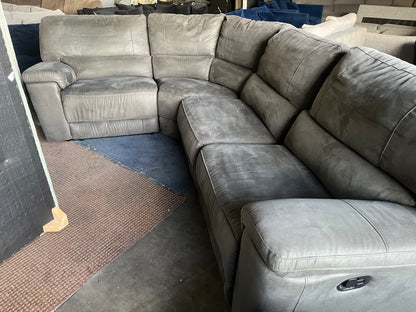 Grey corner manual recliner sofa