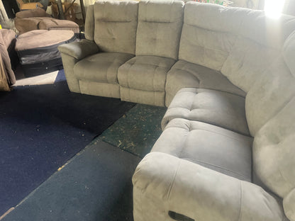 Large Grey corner manual recliner