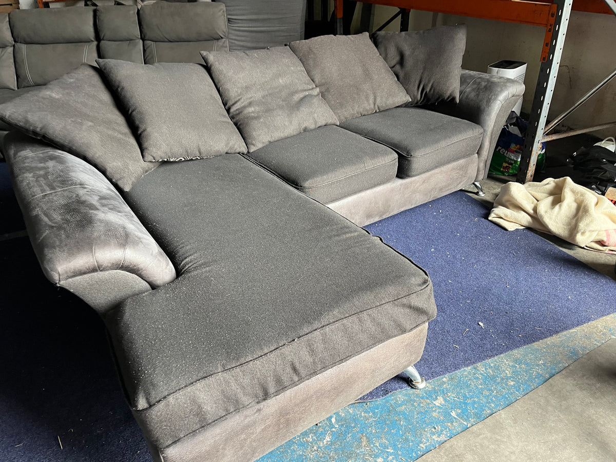 Grey corner sofa set L shaped