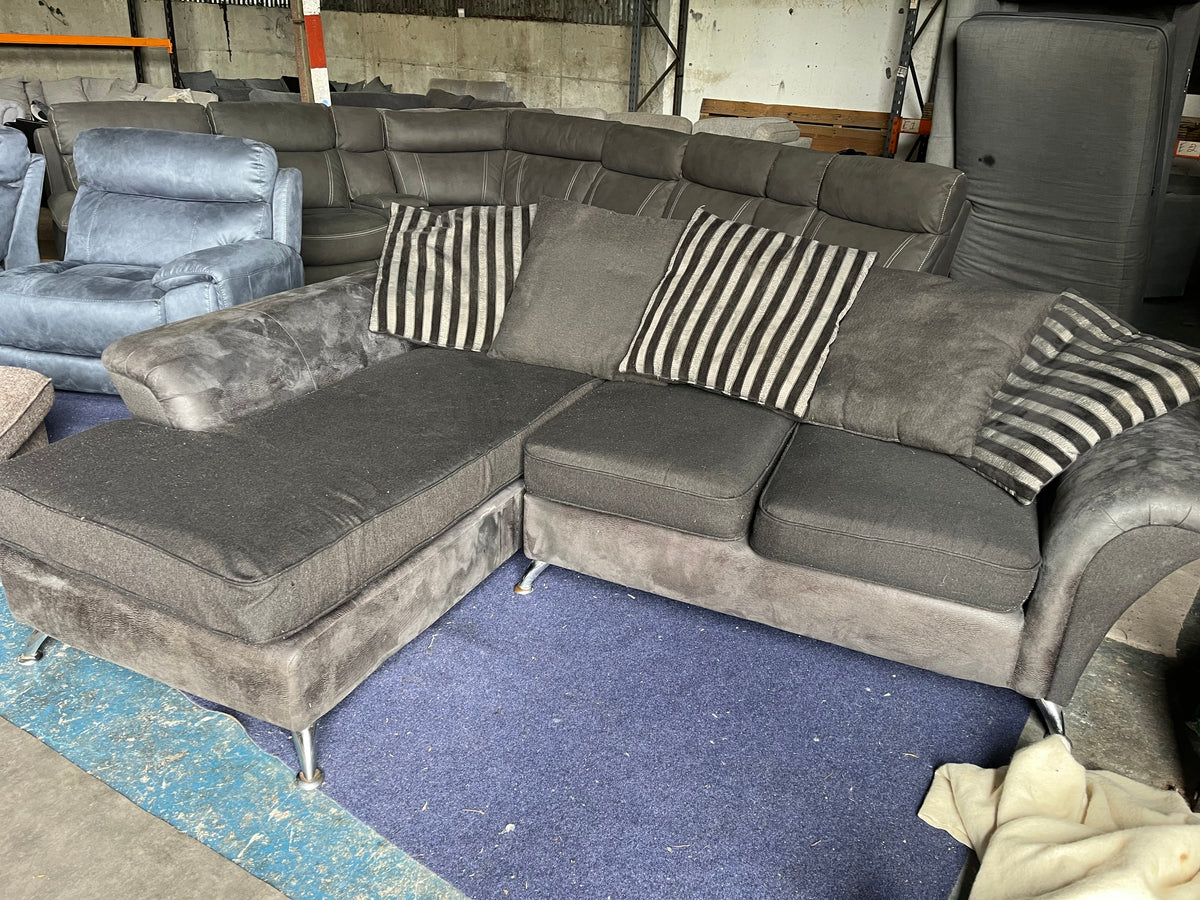 Grey corner sofa set L shaped