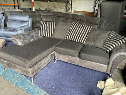 Grey corner sofa set L shaped