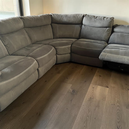 Grey electric corner recliner sofa