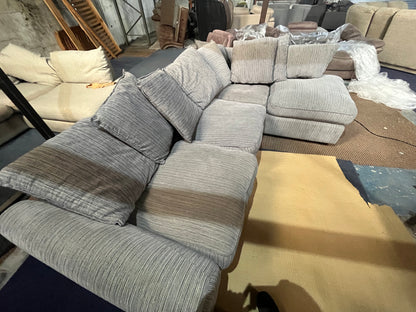 Grey corduroy corner sofa