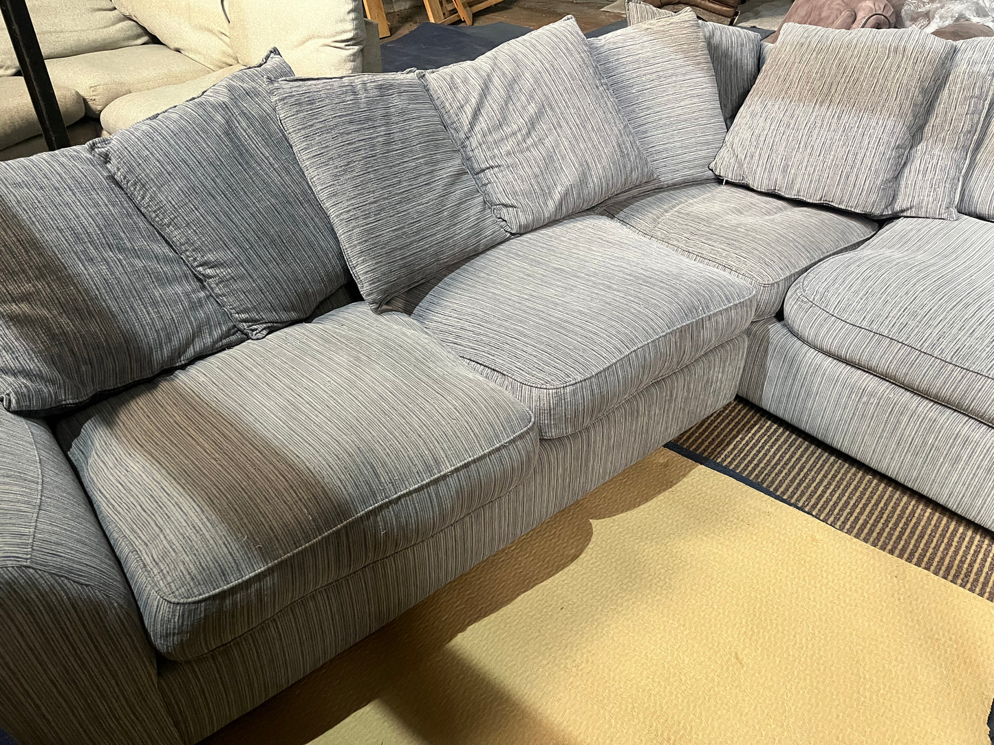 Grey corduroy corner sofa