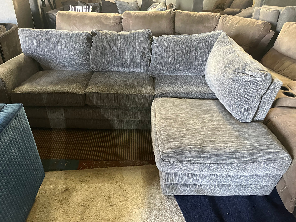 Grey corduroy corner sofa