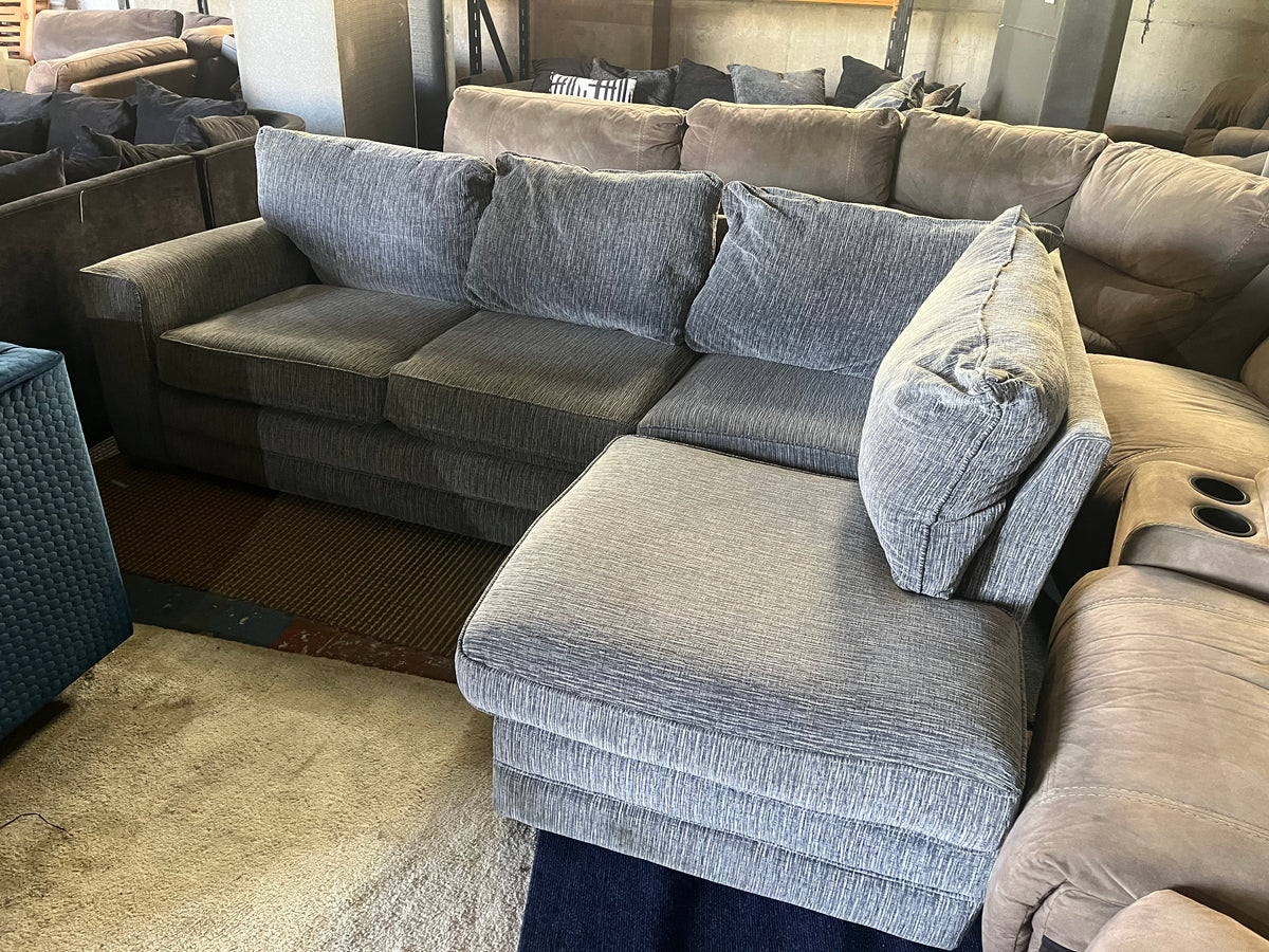 Grey corduroy corner sofa