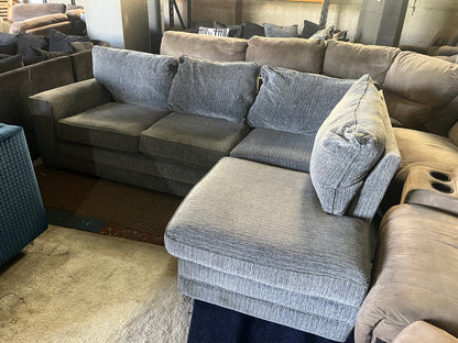 Grey corduroy corner sofa