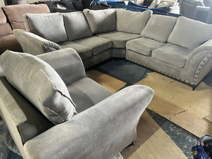 Grey corner sofa with matching armchair