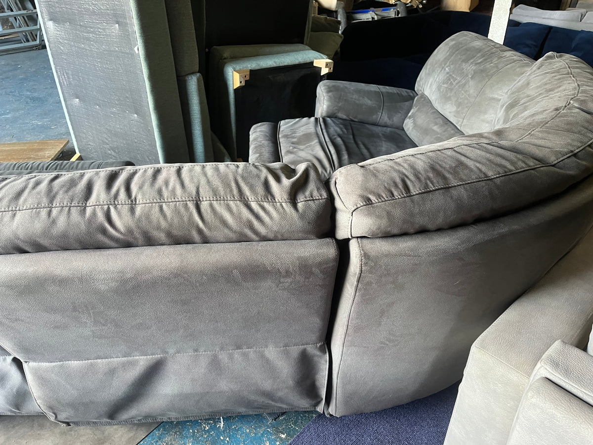 Grey corner manual recliner sofa