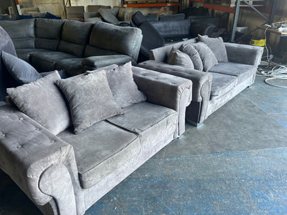 Grey Fabric 3+2 Sofa Suite