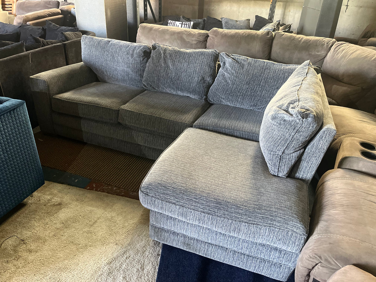 Grey corduroy corner sofa