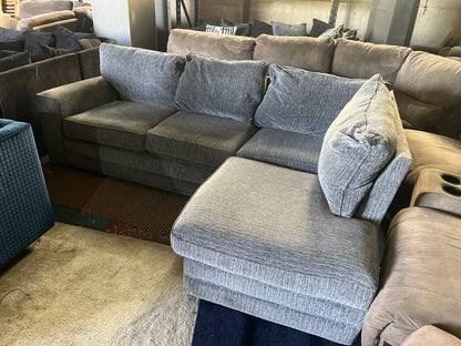 Grey corduroy corner sofa