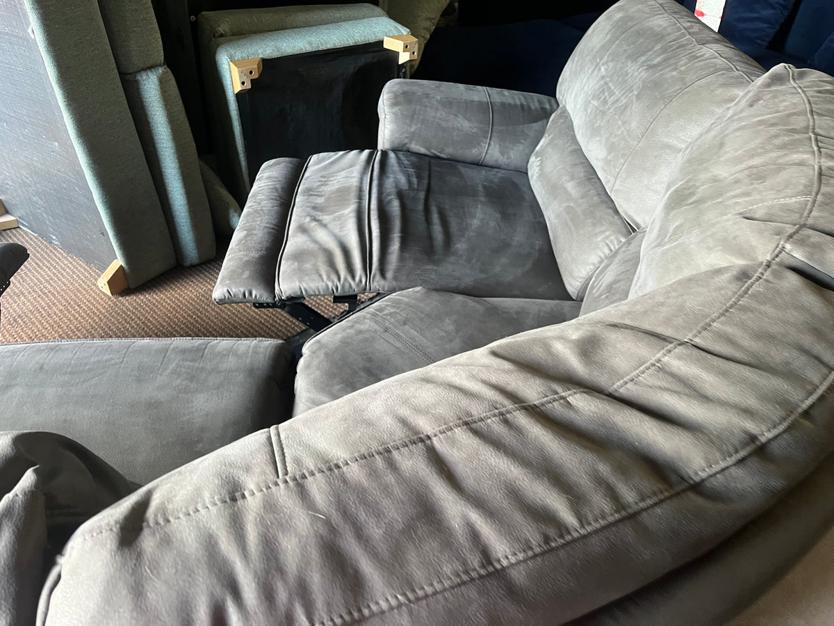 Grey corner manual recliner sofa