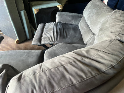 Grey corner manual recliner sofa
