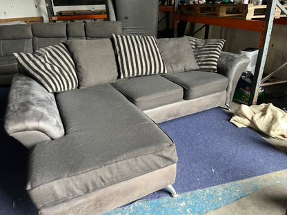 Grey corner sofa set L shaped