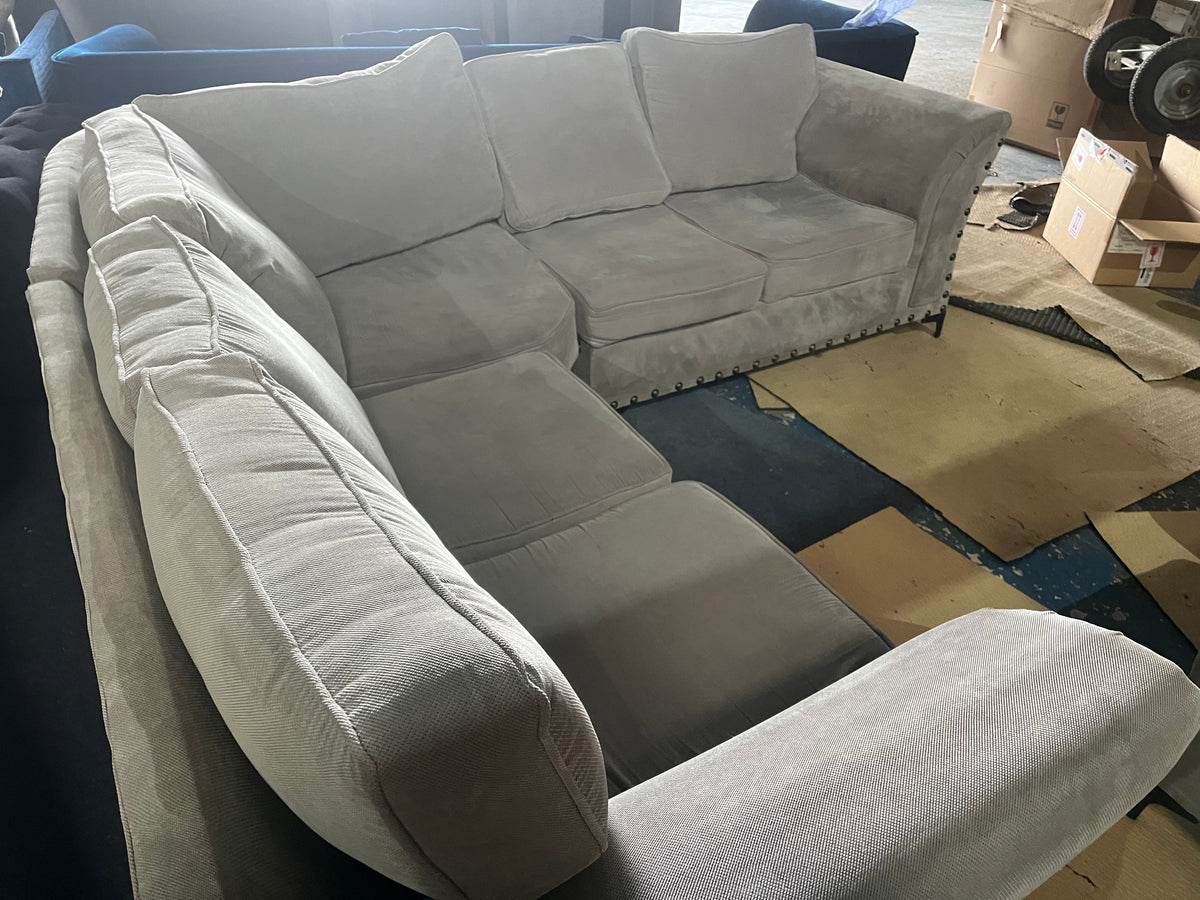 Grey corner sofa with matching armchair