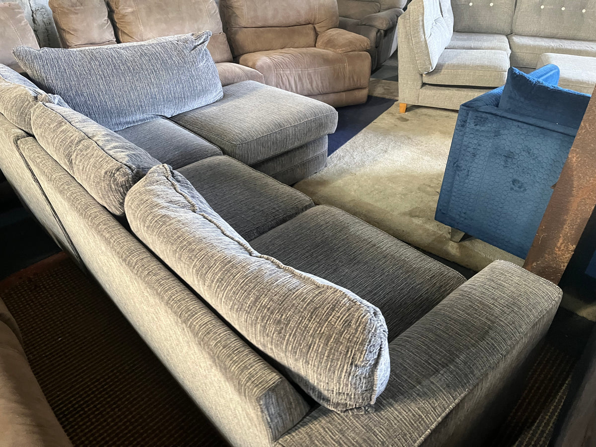 Grey corduroy corner sofa
