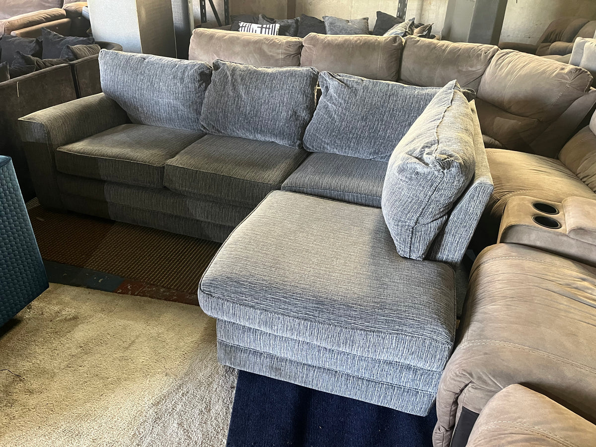Grey corduroy corner sofa