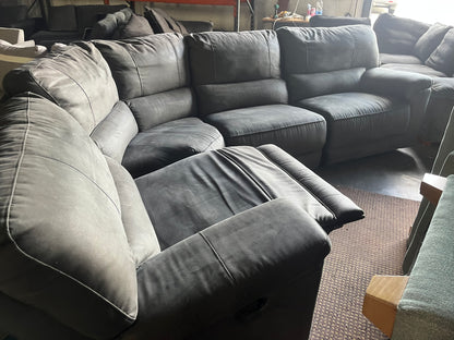 Grey corner manual recliner sofa