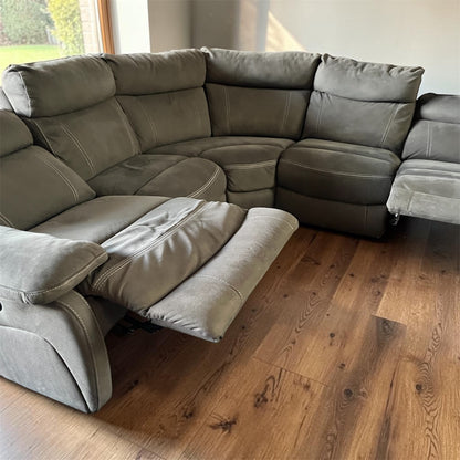 Grey electric corner recliner sofa