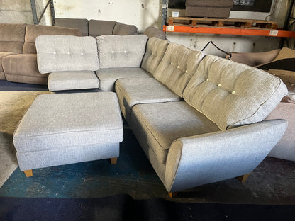 Grey corner sofa with matching footstool