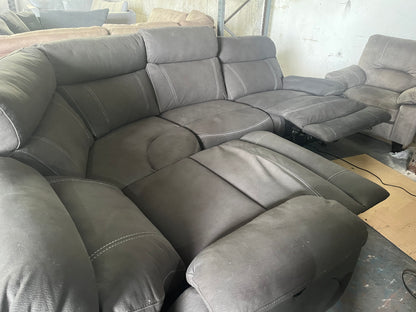 Grey electric corner recliner sofa