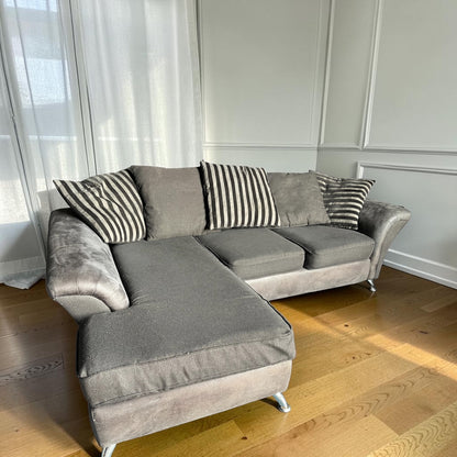 Grey corner sofa set L shaped