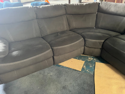 Grey electric corner recliner sofa