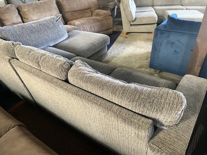Grey corduroy corner sofa