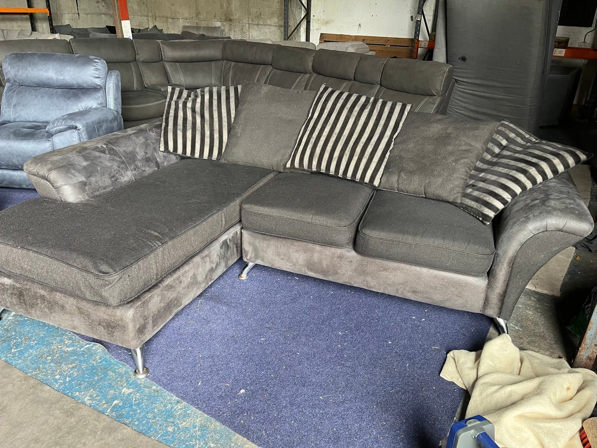 Grey corner sofa set L shaped