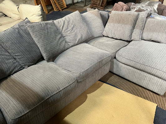 Grey corduroy corner sofa