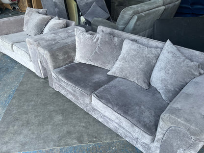 Grey Fabric 3+2 Sofa Suite