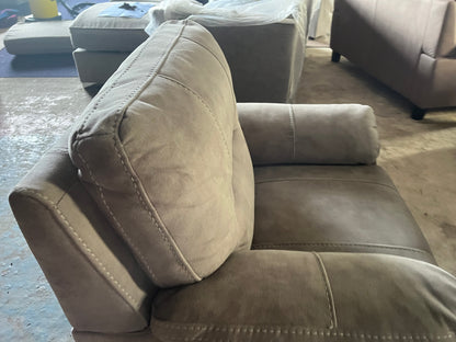2 matching grey armchairs