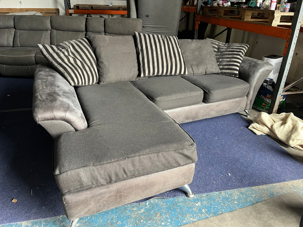 Grey corner sofa set L shaped