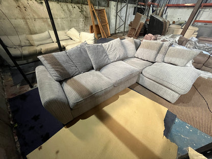 Grey corduroy corner sofa
