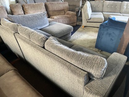 Grey corduroy corner sofa