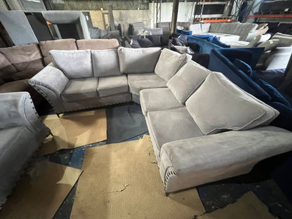 Grey corner sofa with matching armchair