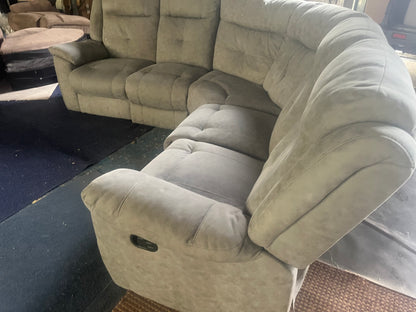 Large Grey corner manual recliner