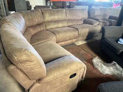 Beige corner manual recliner + 2 seater