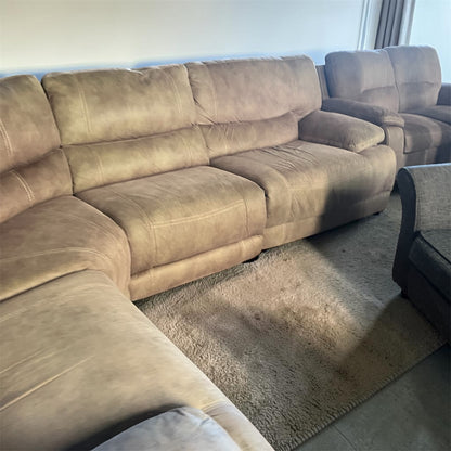 Beige corner manual recliner + 2 seater