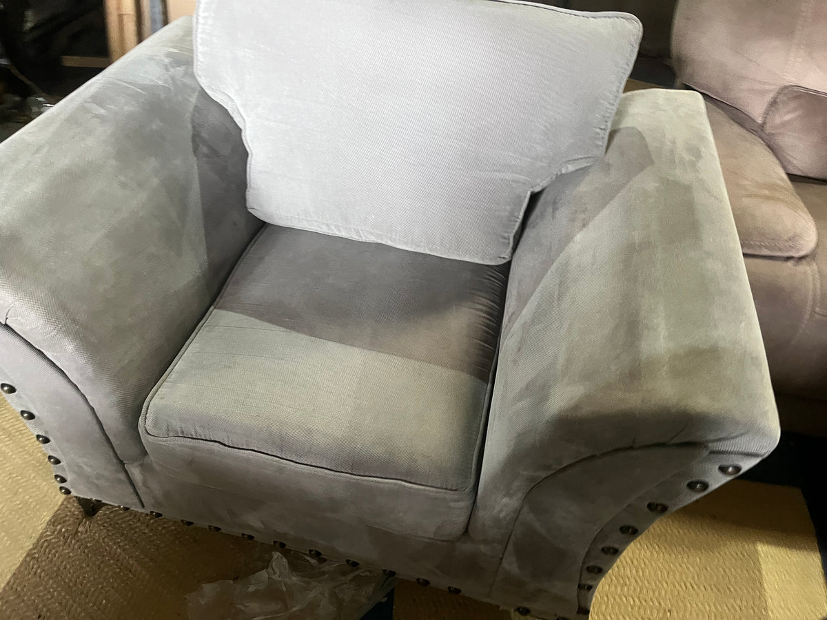 Grey corner sofa with matching armchair