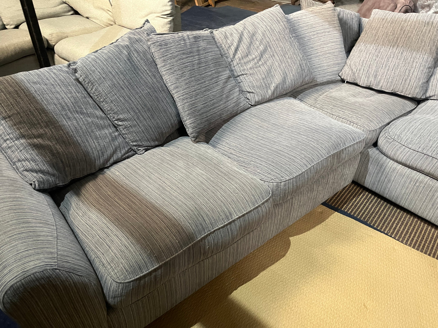 Grey corduroy corner sofa
