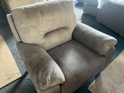 2 matching grey armchairs