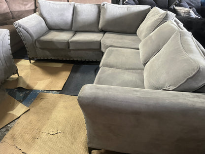 Grey corner sofa with matching armchair